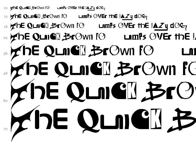 Skateboard Brands font waterfall